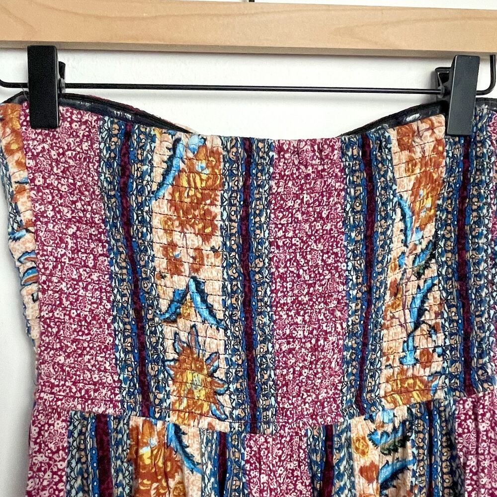 Boho Patchwork Jumpsuit Medium Strapless Wide Leg… - image 4